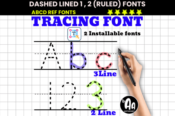 Mastering Letterforms with Dashed Lined Ruled Tracing